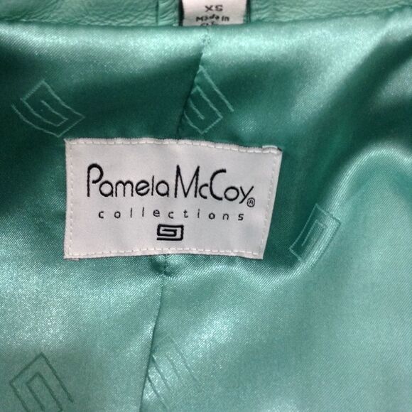 Pamela Mc Coy Vintage Leather Hourglass Blazer Jacket Size XS - Picture 7 of 8